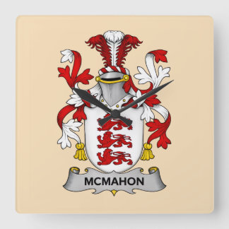 Wappen der Familie McMahon Quadratische Wanduhr