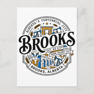 Wappen der Gemeinde Brooks Alberta Kanada Postkarte