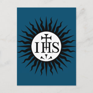 Wappen der Gesellschaft Jesu Monogramm Feiertagspostkarte