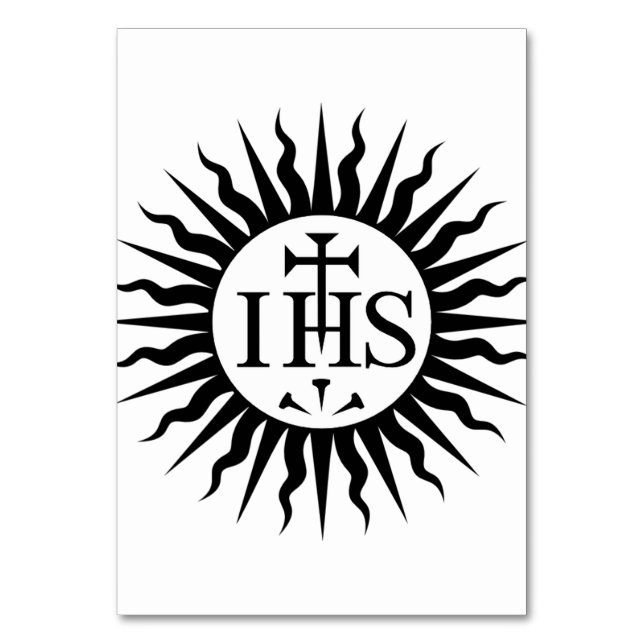 Wappen der Gesellschaft Jesu Monogramm Tischnummer (Vorderseite)