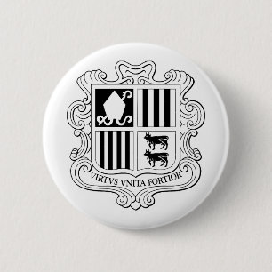 Wappen der Nationalhymne Andorras Grafische Kunst Button