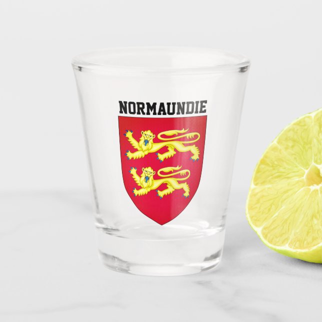 Wappen der Normandie - FRANKREICH Schnapsglas (Vorderseite)