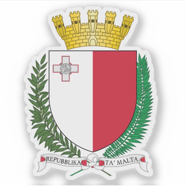Wappen der Republik Malta Aufkleber (Vorderseite)