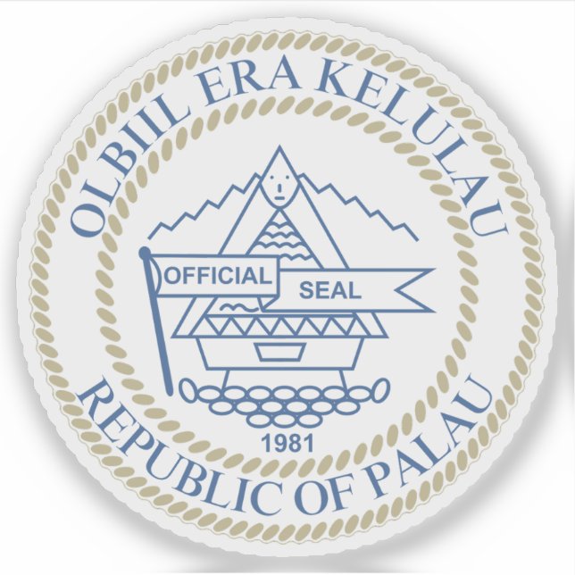 Wappen der Republik Palau Aufkleber (Vorderseite)