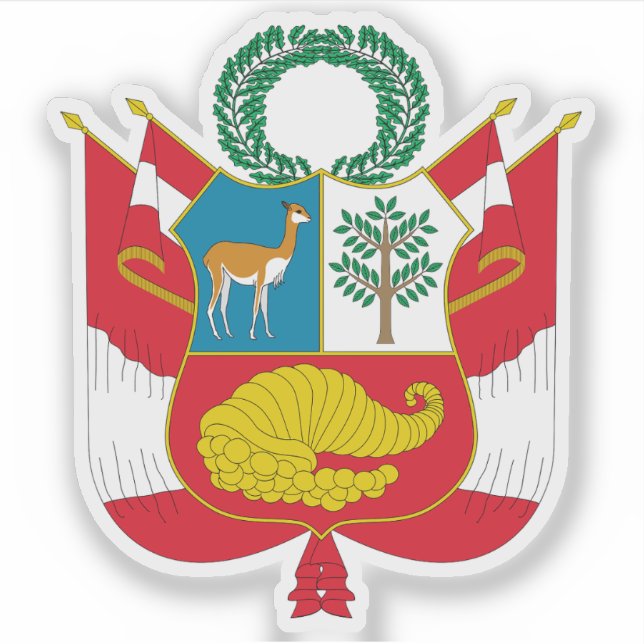 Wappen der Republik Peru Aufkleber (Vorderseite)