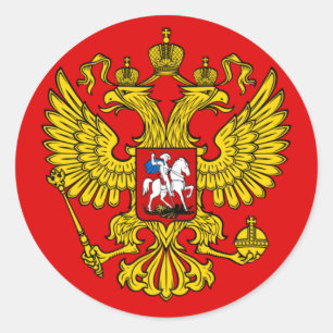 Wappen der Russischen Föderation Runder Aufkleber