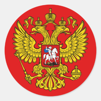 Wappen der Russischen Föderation Runder Aufkleber