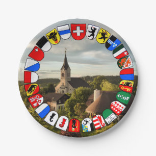 Wappen der Schweizer Bezirke Pappteller