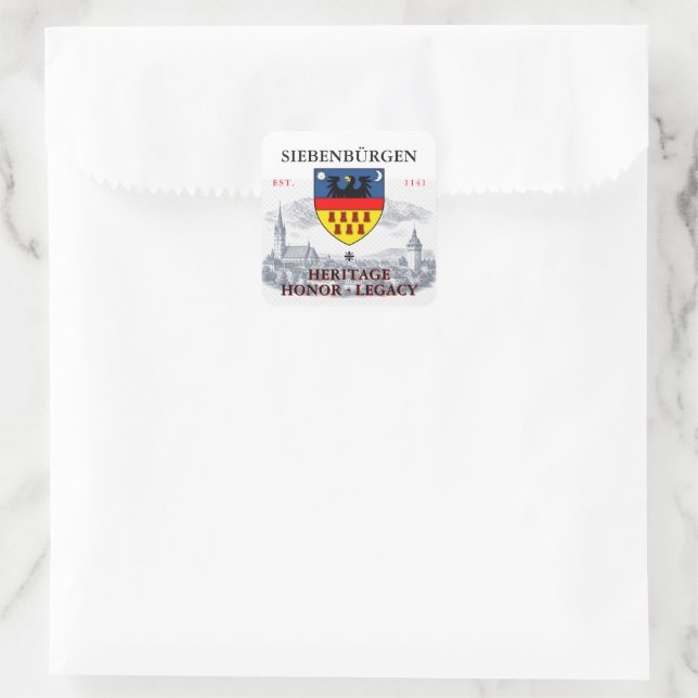 Wappen der Siebenbürger Sachsen Quadratischer Aufkleber (Tasche)