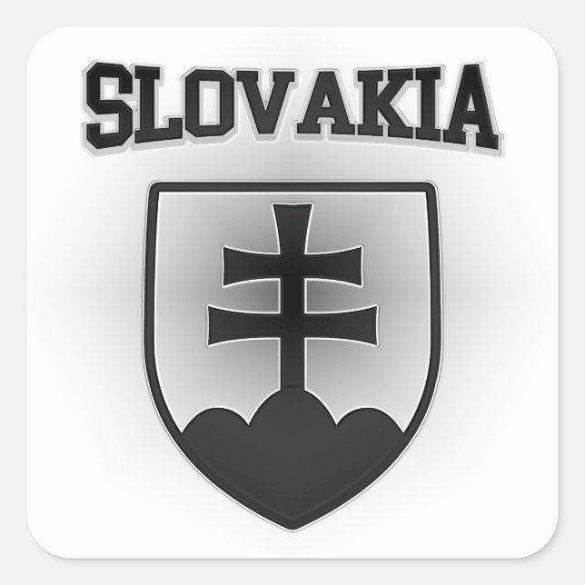 Wappen der Slowakei Quadratischer Aufkleber (Vorderseite)