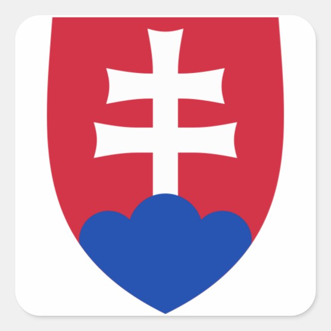 Wappen der Slowakei Quadratischer Aufkleber (Vorderseite)