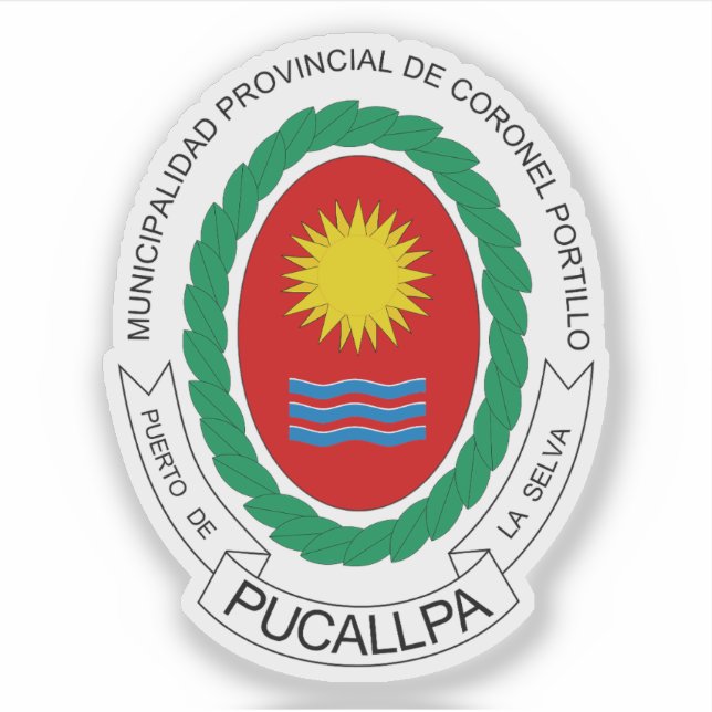 Wappen der Stadt Pucallpa, Peru Aufkleber (Vorderseite)