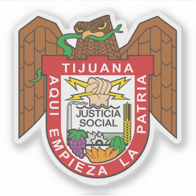Wappen der Stadt Tijuana, Mexiko Aufkleber (Vorderseite)