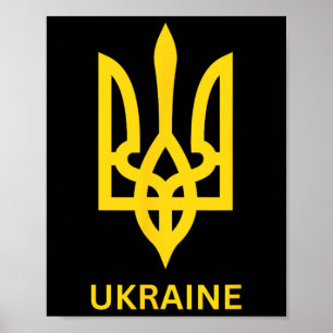 Wappen der Ukraine Armee Trident Symbol Mitte Ukra Poster