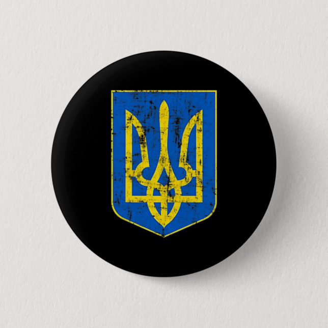 Wappen der Ukraine Button (Vorderseite)