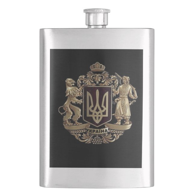 Wappen der Ukraine   Flachmann (Vorderseite)