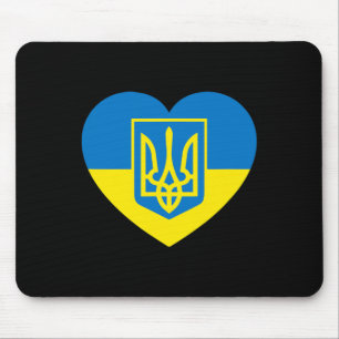 Wappen der Ukraine im Herzflagge Solidarität Pro Mousepad