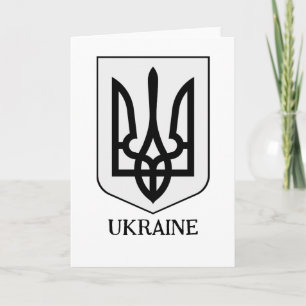 Wappen der Ukraine in minimalistischer Kunst Karte