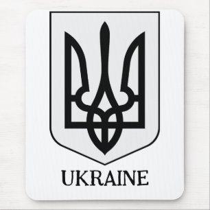 Wappen der Ukraine in minimalistischer Kunst Mousepad