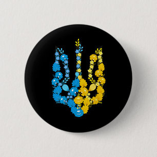 Wappen der Ukraine in Nationalfarbe Ukrainisch P Button