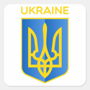 Wappen der Ukraine Quadratischer Aufkleber