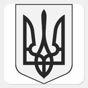 Wappen der Ukraine Quadratischer Aufkleber