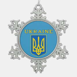 Wappen der Ukraine Schneeflocken Zinn-Ornament
