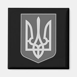 Wappen der Ukraine silbernes Trident-Emblem Zelens Magnet
