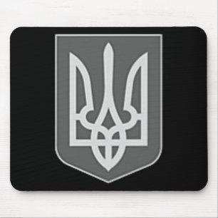 Wappen der Ukraine silbernes Trident-Emblem Zelens Mousepad