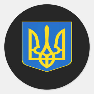 Wappen der Ukraine Ukrainisches Emblem Symbol Runder Aufkleber