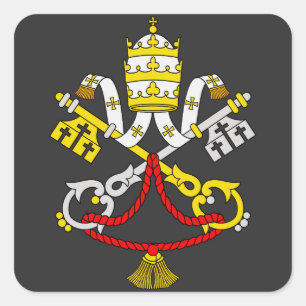Wappen der Vatikanstadt Quadratischer Aufkleber