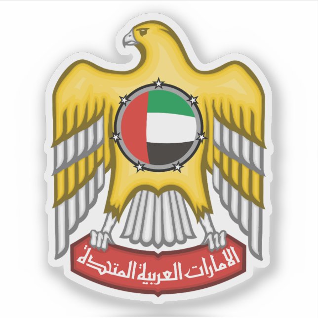Wappen der Vereinigten Arabischen Emirate (AE) Aufkleber (Vorderseite)