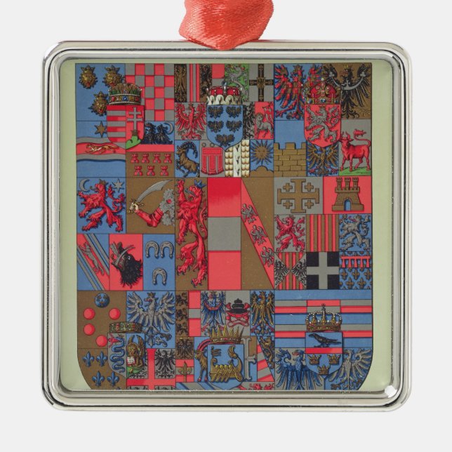 Wappen des Austro-Ungarischen Reiches Silbernes Ornament (Vorne)