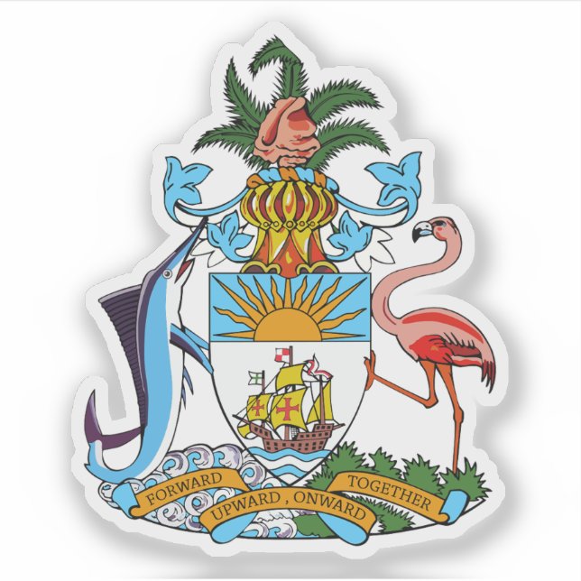 Wappen des Commonwealth der Bahamas Aufkleber (Vorderseite)