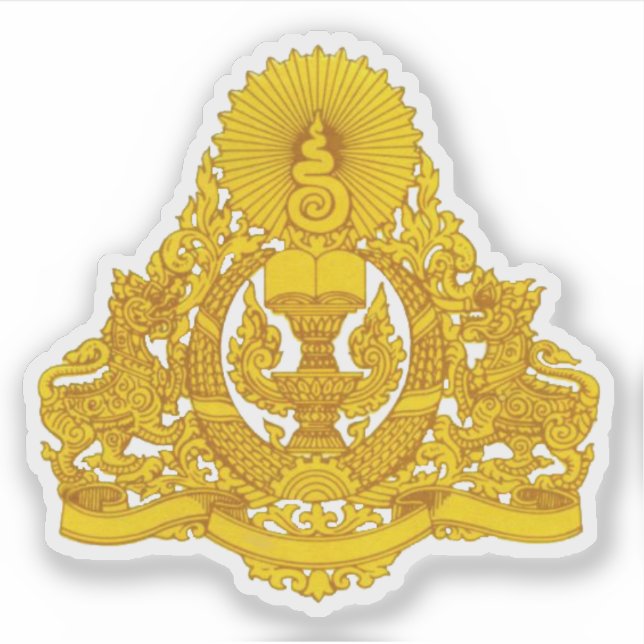 Wappen des Demokratischen Kampuchea, Kambodscha Aufkleber (Vorderseite)