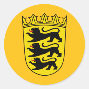 Wappen des deutschen Bundeslandes Baden-Württember Runder Aufkleber