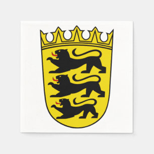 Wappen des deutschen Bundeslandes Baden-Württember Serviette