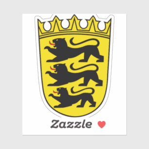 Wappen des deutschen Staat Baden-Württemberg Aufkleber