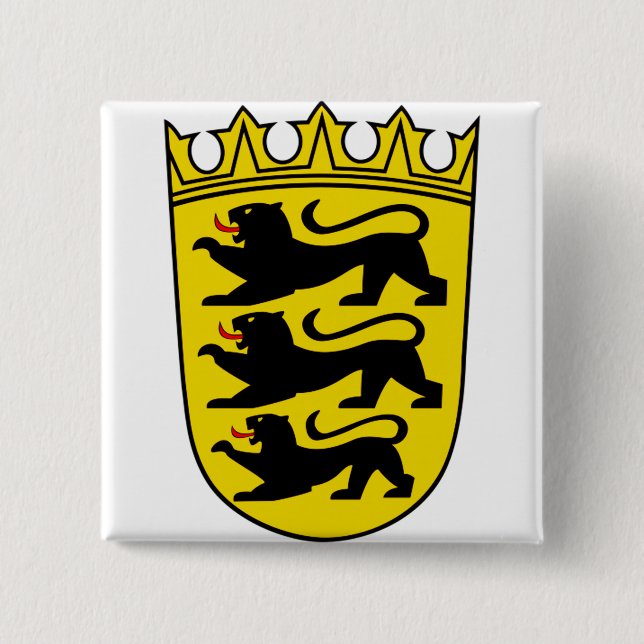 Wappen des deutschen Staat Baden-Württemberg Button (Vorderseite)