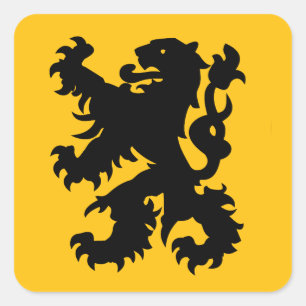 Wappen des flämischen Löwen Quadratischer Aufkleber