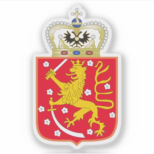 Wappen des Großherzogtums Finnland Aufkleber (Vorderseite)