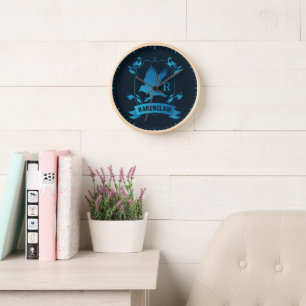 Wappen des Hauses RAVENCLAW™ mit Ornamenten Uhr