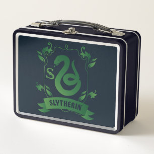 Wappen des Hauses SLYTHERIN™ mit Ornamenten Metall Brotdose