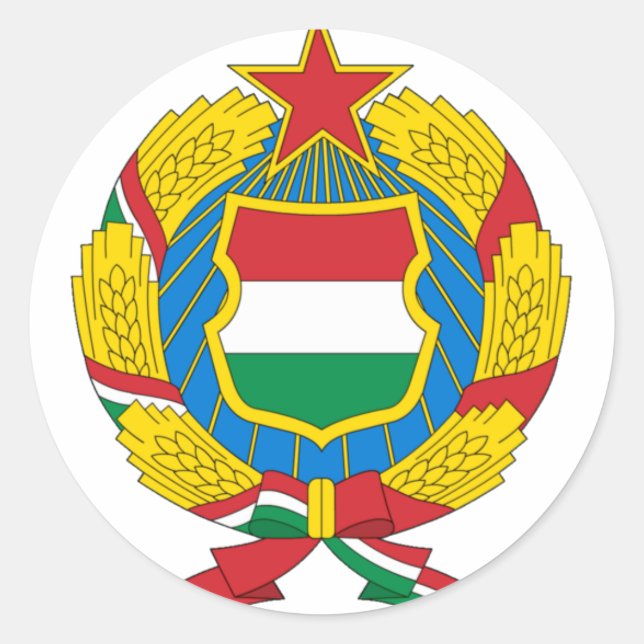 Wappen des kommunistischen Ungarns Runder Aufkleber (Vorderseite)
