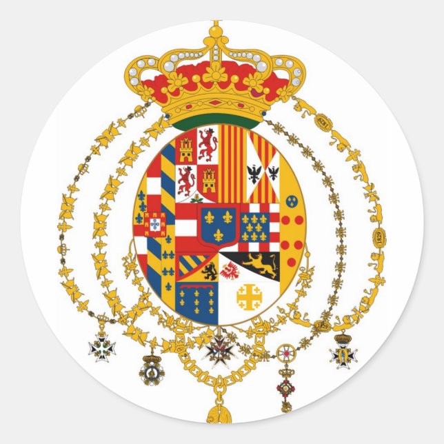 Wappen des Königreichs der beiden Sizilien Runder Aufkleber (Vorderseite)