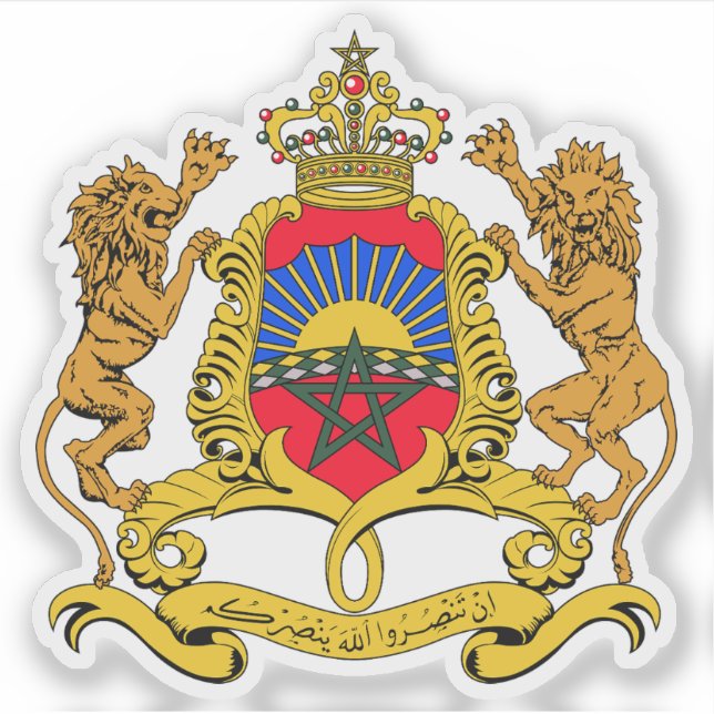 Wappen des Königreichs Marokko Aufkleber (Vorderseite)
