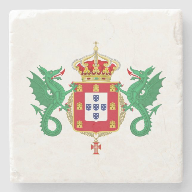 Wappen des Königreichs Portugal (1640-1910) Steinuntersetzer (Vorderseite)