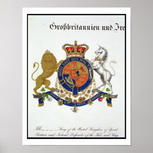 Wappen des Königs des Vereinigten Königreichs von Poster