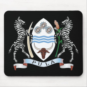 Wappen des Landes Botswana Symbol Emblem Flagge Mousepad