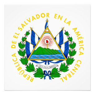Wappen des Landes El Salvador Symbol Emblem Flagge Fotodruck